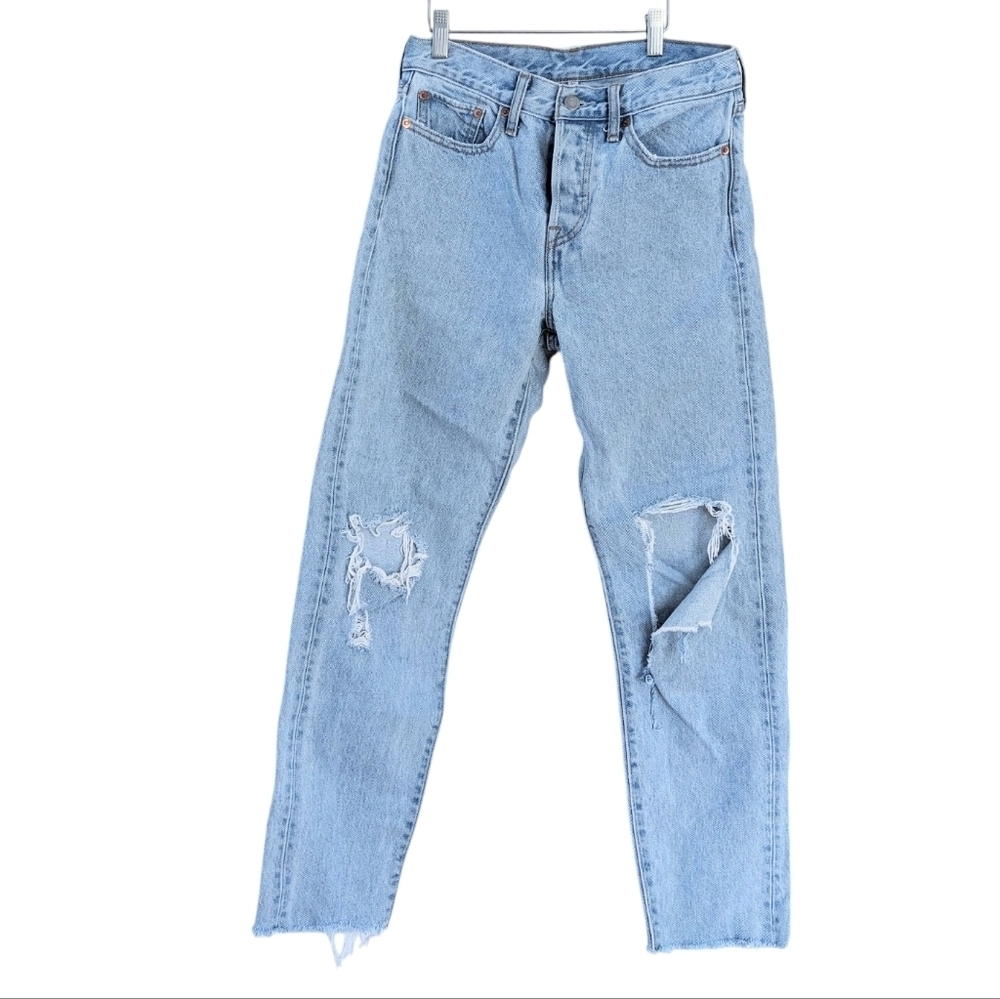 LEVI'S wedgie icon fit jeans distressed light blue size 27 @i